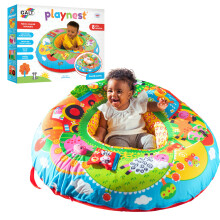Galt Playnest, Farm - Baby Sit Me Up with Inflatable Ring, Head and Neck Support, 8 Sensory Activities,100cm Diameter and Machine Washable Cover - Ea