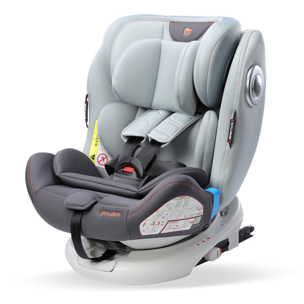 Globalkids 360 Swivel Baby Car Seats - Group 0+1/2/3(0-36 Kg) For 0-12 Years With Isofix Child Car Seats, Jet Black
