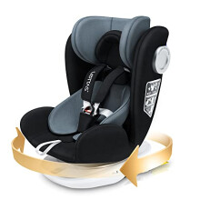 LETTAS 360 Rotation Baby Car Seat with Isofix Group 0+1/2/3 (0-36 kg, 0-12 Years) Maximum Recline 165 for Rear Facing, SIPS