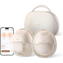 eufy Wearable Breast Pump S1 Pro Electric Hands-Free Breast Pump with Heating Technology, Portable Charging Case, App-Controlled Smart Rhythm, Hospit
