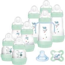 Mam Easy Start Anti-Colic Baby Bottle, 8 Bottles in 130 ml, 160 ml and 260 ml Sizes, 1 Start Nano, 4 Sealant Discs, 1 Extra Soft Grip Spout, Assorted