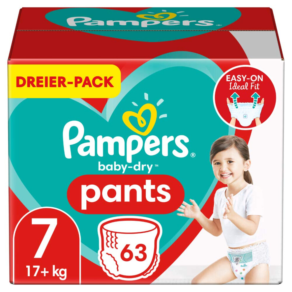 Pampers Size 7 (17kg) Baby Dry Diapers, 63 Nappies, Easy On and Off, Reliable Drying-image-OPC-PK72N5C-NEW