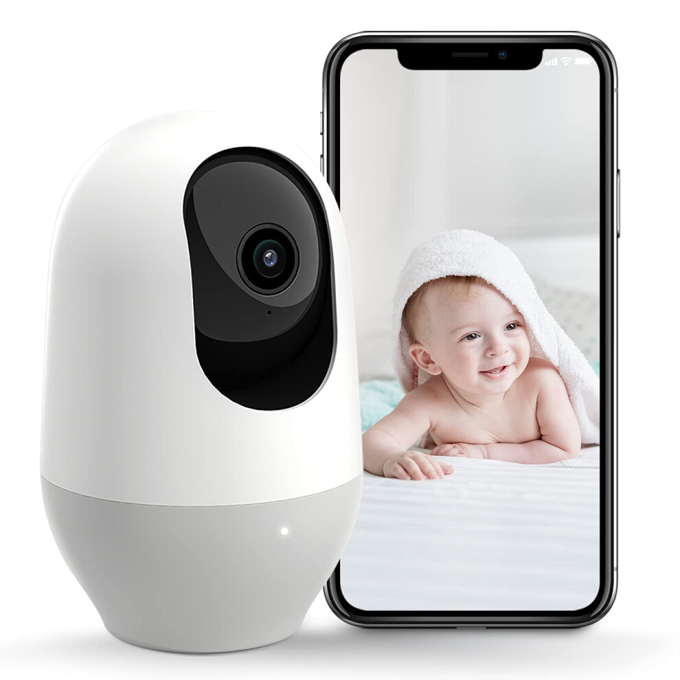 nooie Baby Monitor WiFi Baby Monitor with Camera 360-degree Baby Camera with 2K Night Vision Video Baby Monitor Camera, AI Motion Tracking Sounds and
