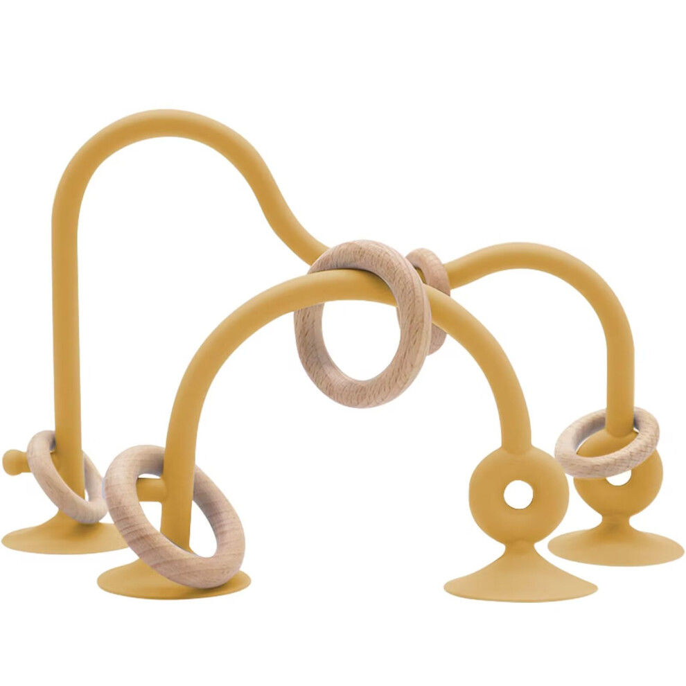 Zeeloopbee Baby Teething Toy, High Chair Toys With Suction Cups For Infant Toddlers 10-12M+, Silicone Baby Teether Toys, Montessori Sensory Highchair