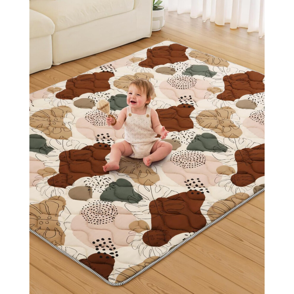 Baby Play Mats For Floor, Baby Mats For Floor Play 180X150cm, Thickened Playmat For Babies, Anti-Slip Mat, Machine Washable, Foldable Play Lambluefly