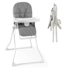 GYMAX High Chairs for Babies and Toddlers, Compact Foldable Highchairs with 3-Position Adjustable Tray & Footrest, Removable Seat Cushion, 5-Point Sa