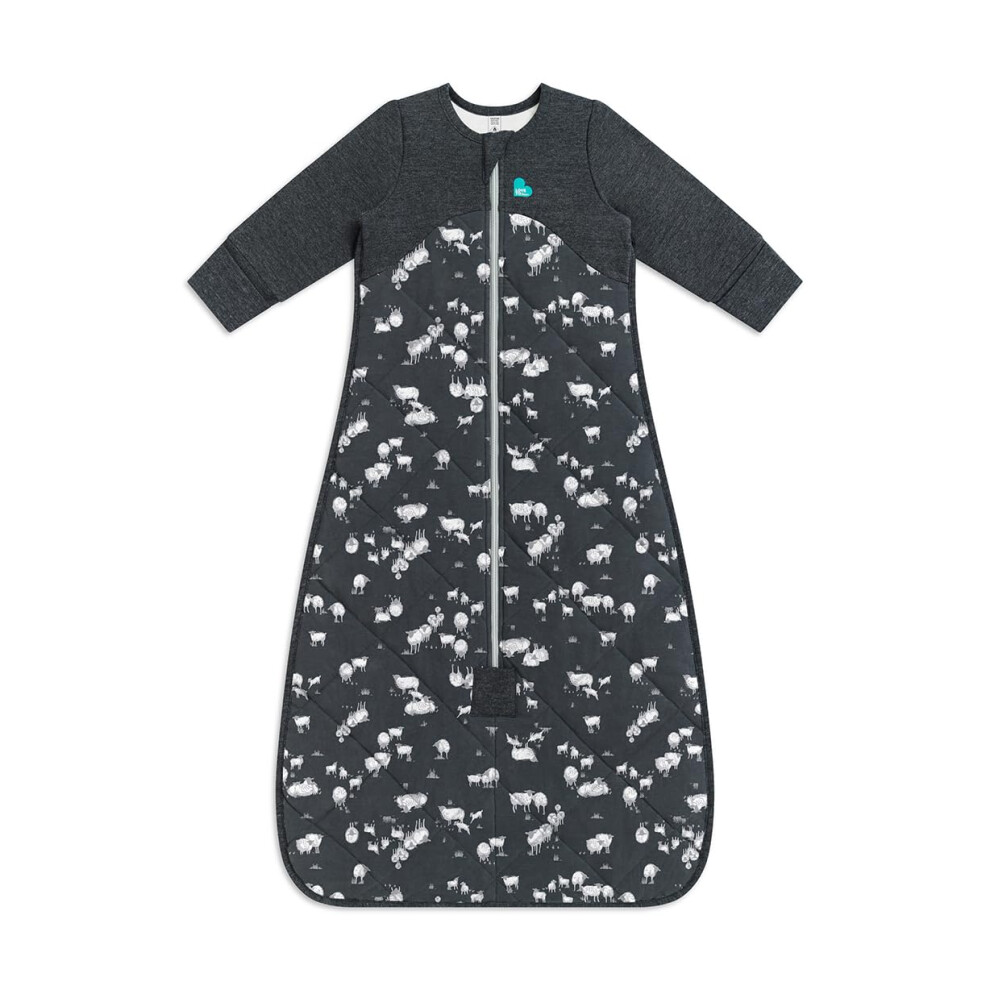 Love To Dream Sleep Bag Extra Warm, 18-36M, Charcoal, 3.5 Tog For Cold Temperatures (Below 16C), Long Sleeve Wearable Blanket, Built-In Quilt, Machi