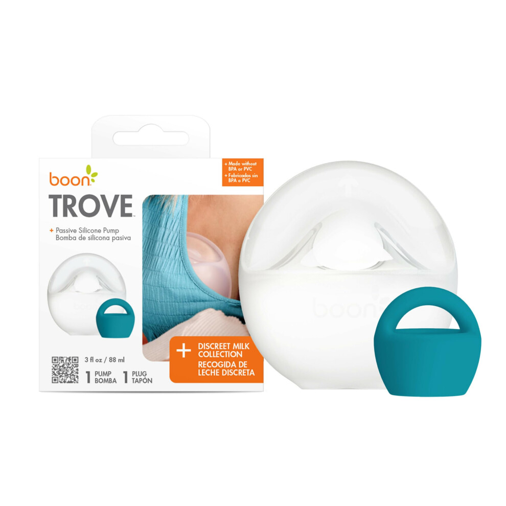 Boon Trove Silicone Manual Breast Pump — 1 Count — Hands Free Passive Breast Pump for Nursing Newborns and Breastfeeding Essentials