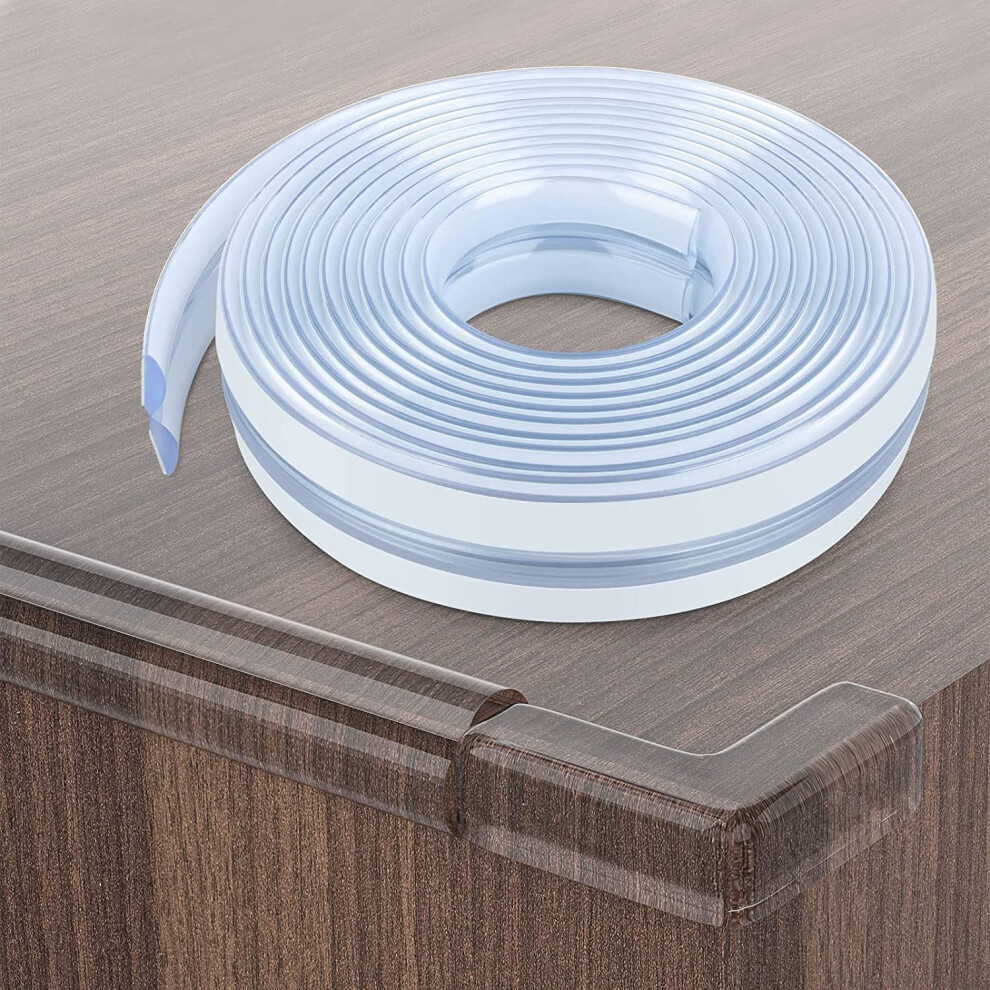 Baby Proofing, Edge Protector Strip Clear, Silicone Soft Corner Protectors With Upgraded Pre-Taped Strong Adhesive, 32.8(10M) Edge Protectors For Sha Homrealm