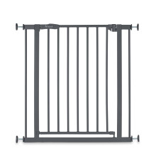 hauck Open N Stop 2, Dark Grey - Pressure Fit Baby Gate 75-80 cm for Doors and Stairs, Closes Manually, Opens to Both Sides with One Hand, Metal, Mou