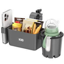 Stroller Cup Holder with Snack Tray, 3-in-1 Universal Stroller Tray with & Phone Holder, Removable Drink Holder Organiser Attachment for Nuna, Buggy,