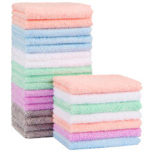 Orighty Baby Washcloths 24-Pack(7''x9''), Microfibre Coral Fleece Baby Towels, Super Soft and Absorbent Wash Flannels for Newborns and Infants, Gentl