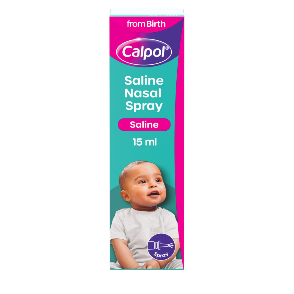 Saline Nasal Spray (1 X15ml), Decongestant Nasal Spray For Blocked Nose Relief, Non-Medicated Treatment To Wash Away Mucus, Suitable Fo Calpol
