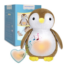 DEARBABY Baby Sleep Soother,Baby Registry Search Baby Soother Cry Baby Shower Gifts Auto Off Timer,Heartbeat Penguin Help Kids Go to Sleep Faster,Mot