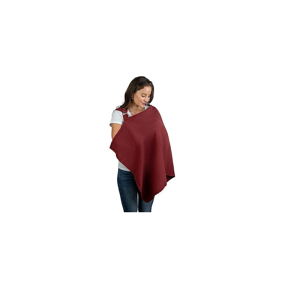 Comfy Cubs Muslin Nursing Cover - 100% Muslin Breastfeeding Cover for Moms - Soft & Breathable Baby Nursing Scarf with Adjustable Neck Strap - Portab