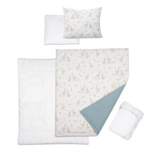 5 Piece Baby Bedding Duvet Pillow with Covers & Jersey Sheet fits 95x65cm Travel Cot (Duck)
