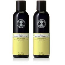 Neal's Yard Remedies Baby Bath & Shampoo, Body Wash Suitable For Newborns, With Lavender & Chamomile, Vegan & Cruelty-Free, 200ml (Pack of 2)