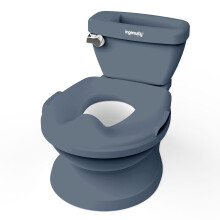 Ingenuity My Size Potty Pro, Infant Potty Training Toilet, Lifelike Flushing Sound, for Ages 18 Months, Up to 50 Pounds (Navy Blue)