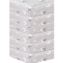 6 x Cot Bed Fitted Sheets, 60 x 120 cm Easy Care Fine Quality Breathable Polycotton Cot Sheet (Sleeping Teddy-60 x 120cm)
