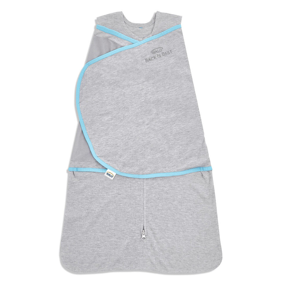 Baby Sleeping Bag Swaddle - Ideal Temp | 1.5 Tog Sleepsack | 100% Cotton, Sleeping Sack For Newborn Babies | Easy Zip Access Nappy Change | Grey Halo