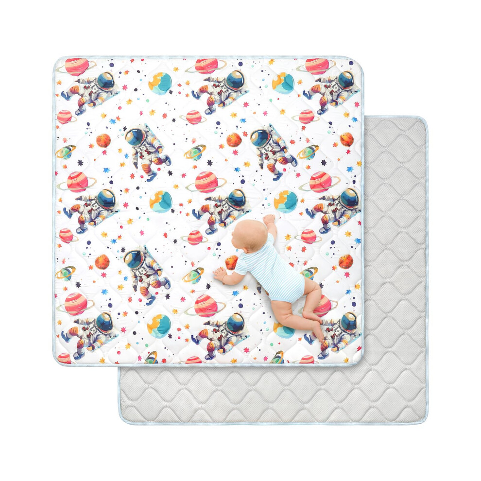 Baby Play Mat For Floor 127X127 Cm,Thick Playmats For Babies Kids Toddler,Soft Non-Slip Mat For Crawling & Playing,Machine Washable Portable Playpen Decalsweet