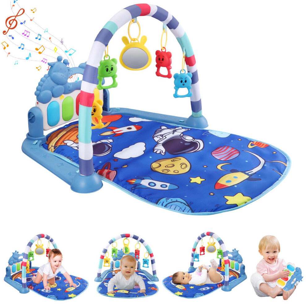 Baby Play Mat, Baby Piano Gym With Music And Lights, Baby Play Mats For Floor With Detachable Activity Toys, Early Development Activity Play Qcxwcjwd