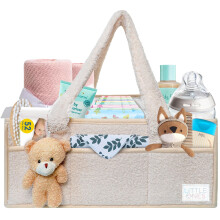 Little Ones Baby Diaper Caddy Organiser for Changing Table, Stylish Nursery Storage Basket, Newborn Essentials, Baby Shower Gifts and Registry Must-