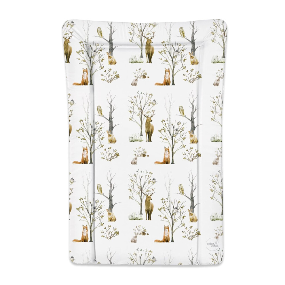 Profiled Soft Base Newborn Baby Changing Unit Mat With Raised Edges 73X46 Cm (New Woodland) Baby Comfort