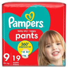 Pampers Pants Nappies Pull On, Size 9 Giant Extra, Pack of 19