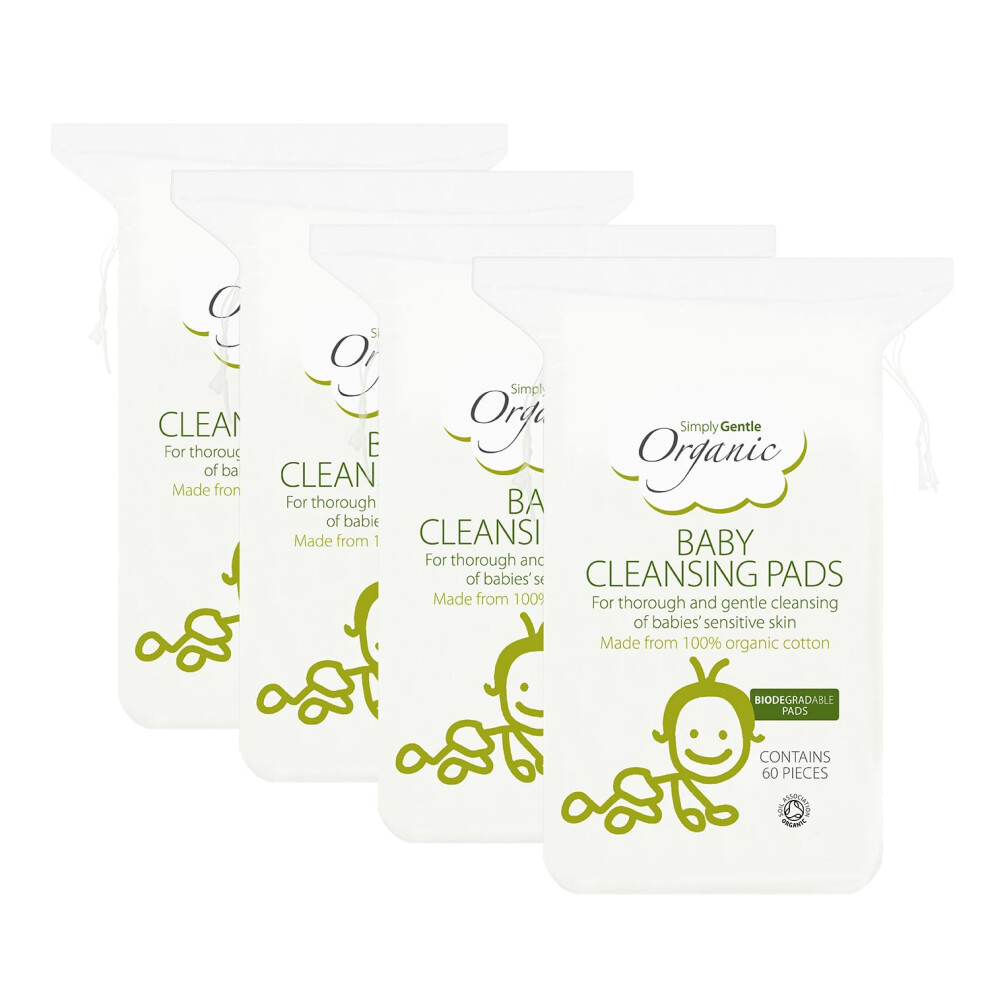 Simply Gentle Baby Cleansing Pads - Perfect for Sensitive Skin - Pure Cotton Pads for Newborn Baby - Free from Odours or Irritants - Rectangular Shap-image-OPC-PK72RJW-NEW