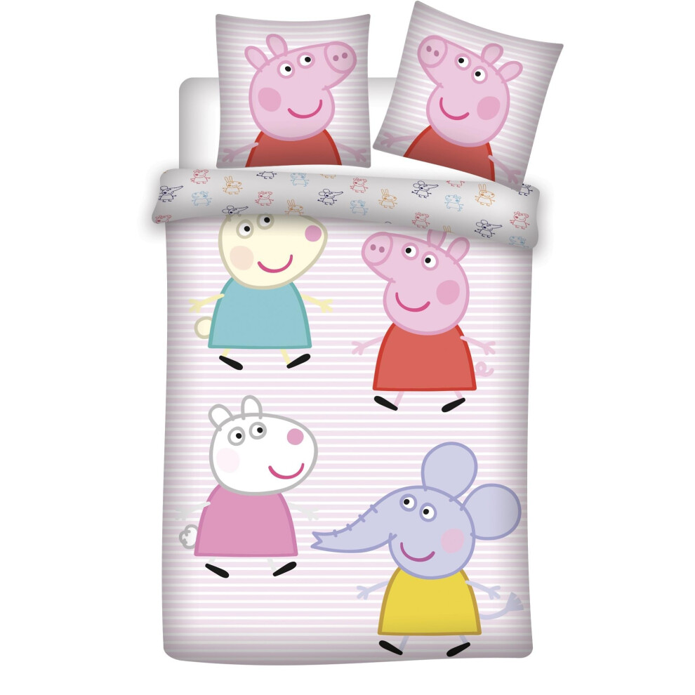 Peppa Pig Cot Size Bedding Set | Duvet Cover 100X140 Cm + Pillowcase 40X45 Cm | 100% Cotton | Soft Bedlinen Set For Baby Or Small Bed | Comfortable & Brandmac