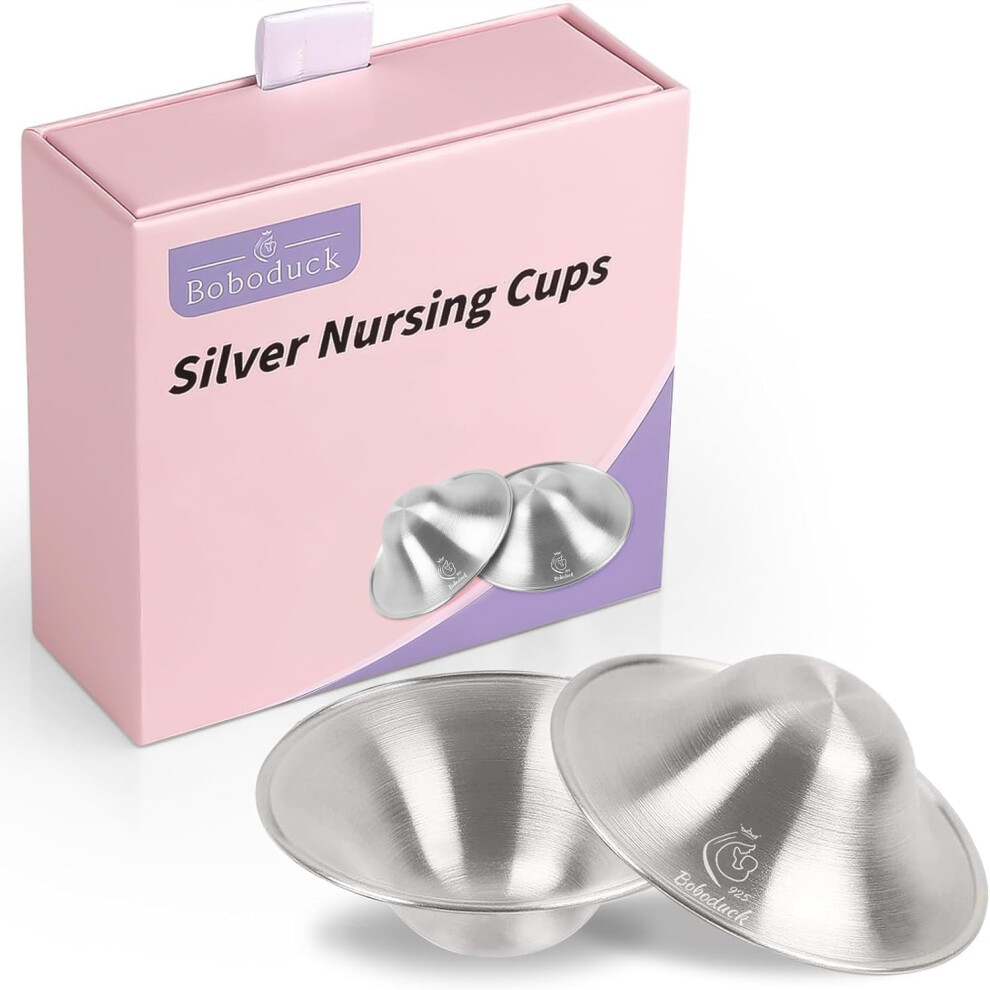 The Original Nursing Cups,925 Nipple Shields For Nursing Newborn, Newborn Breastfeeding Essentials Must Haves For Soothe And Protect Yo Silver H8w8h