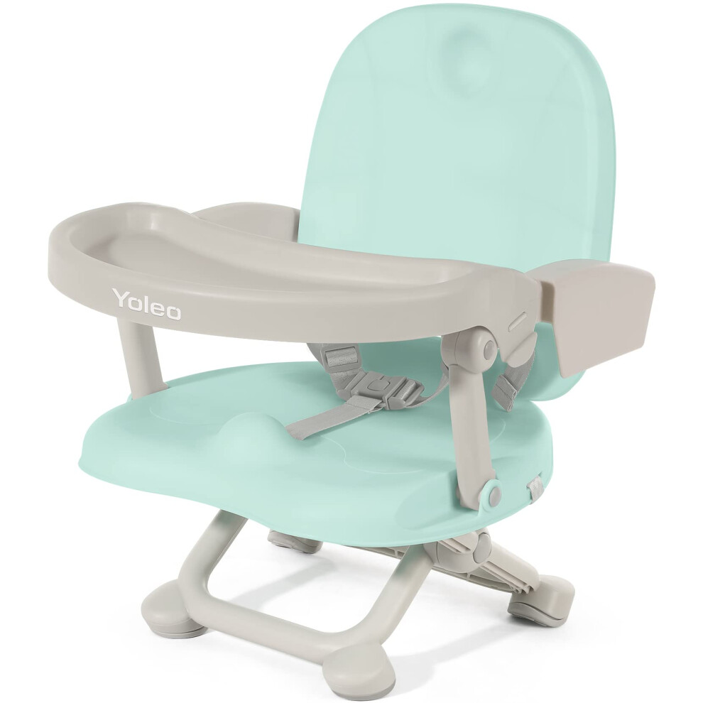 Yoleo Portable High Chair for Babies and Toddlers, Booster Seat for Dining Chair, 6 Months to 3 Years, 15 kg, Height Adjustable, with Cushion Pads, R