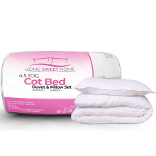 Home Sweet Home UK Toddler Cot Bed Duvet And Pillow Set - 100% Microfiber Anti Allergy 4.5 Tog Junior Baby Duvet And Pillow - Toddler Bedding Cot Bed