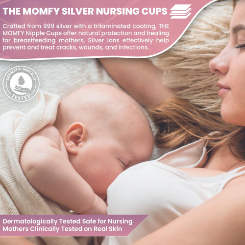 The MOMFY Silver Nursing Cups Silver Nipple Shields  Trilaminated Prot 2