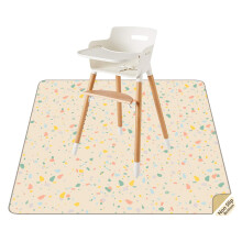 Splat Mat for Under High Chair/Arts/Crafts by CLCROBD, 51" Baby Anti-Slip Food Splash and Spill Mat for Eating Mess, Waterproof Floor Protector and T