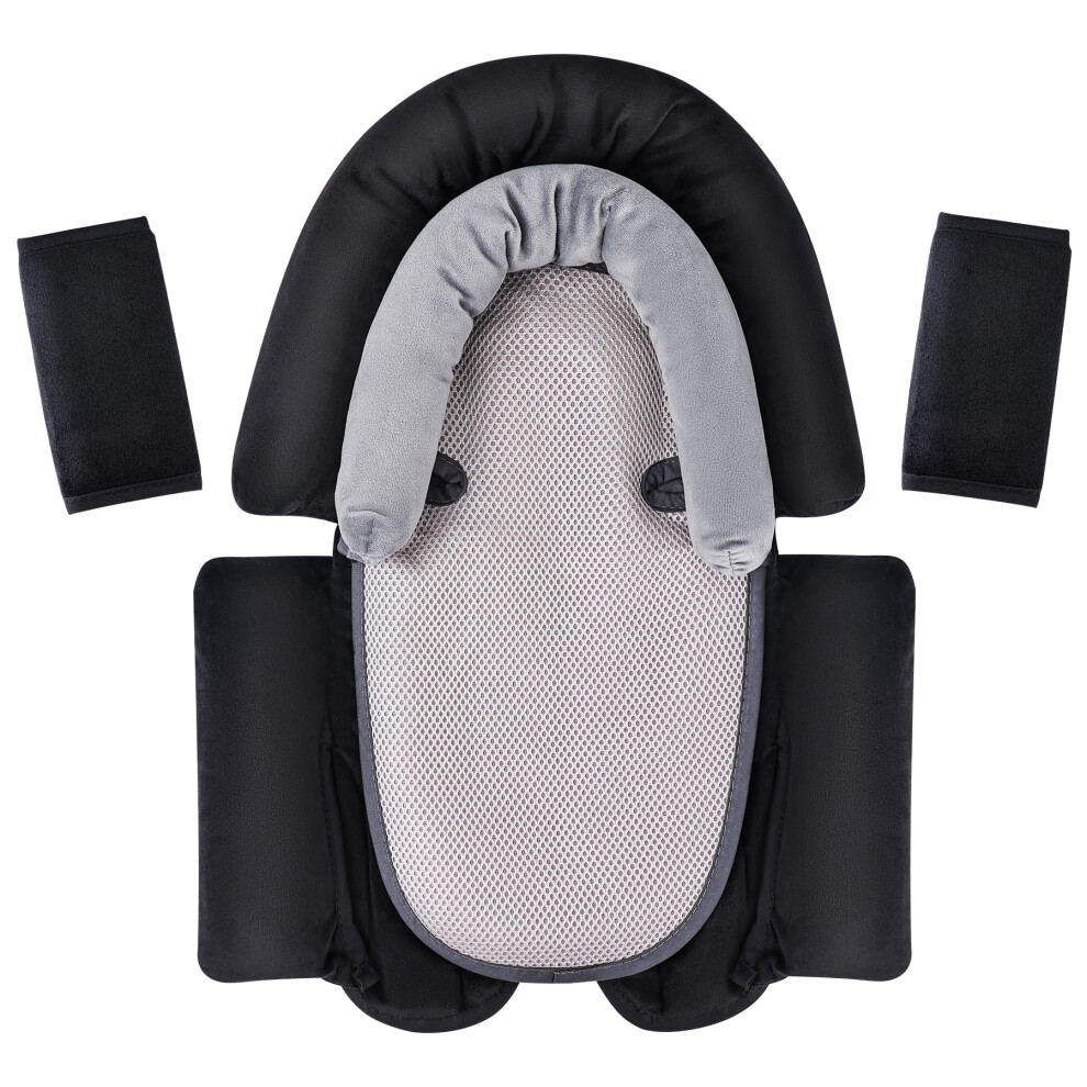 Upgraded 3-In-1 Babybody Support With Strap Covers Set For Newborn Infant Toddler - Extra Soft Car Seat Insert Cushion Pad, Perfect For Carseats, Str Infanzia