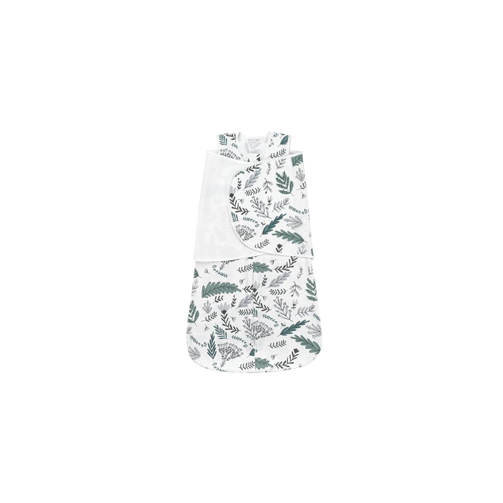 Baby Sleeping Bag Wrap 1.0 Tog Baby Wearable Blanket 100% Cotton Newborn Sleeping Bag Swaddle For Newborn Infant Boy Girl 6-12 Months, Leaves Zigjoy