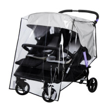 Bemece Twins Stroller Rain Cover Side by Side, Universal Double Stroller Rain Cover for Twins Pushchair Pram Buggy, Rainproof Dustproof Windproof for