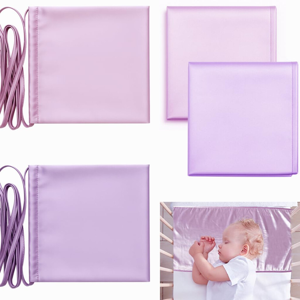Okueejur 2 Pcs Satin Bassinet Sheet Baby Hair Protect Soft Silk Feeling Sheet Baby Bassinet for Rectangle Cradle Pad Mattress Newborn Infant (Pink+Pu