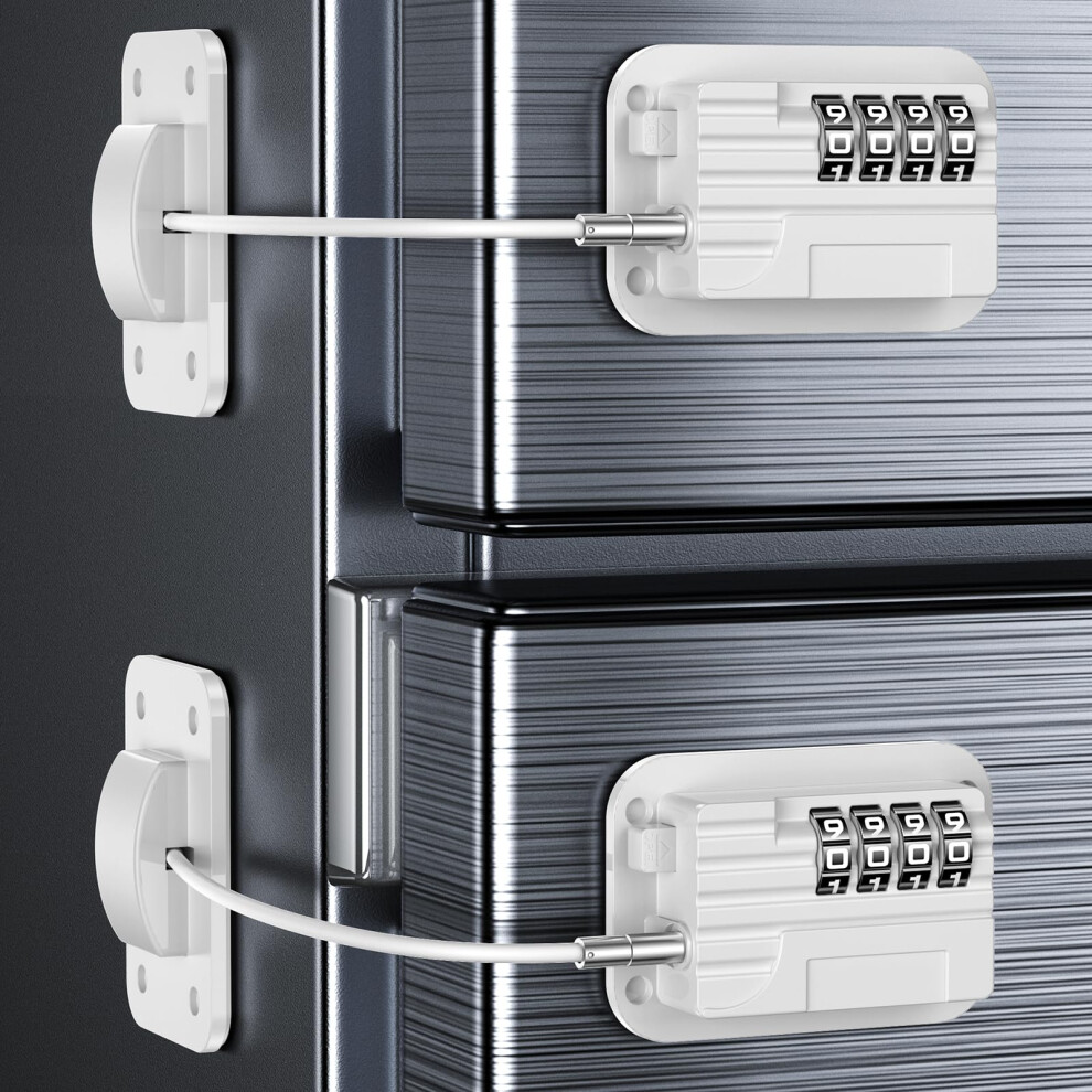 Refrigerator Locks With Password, Child Proof Fridge Door Locks For Kitchen Refrigerator, Cabinets And Drawers, Closets, Windows, Doors-No Tools Need Wilniry