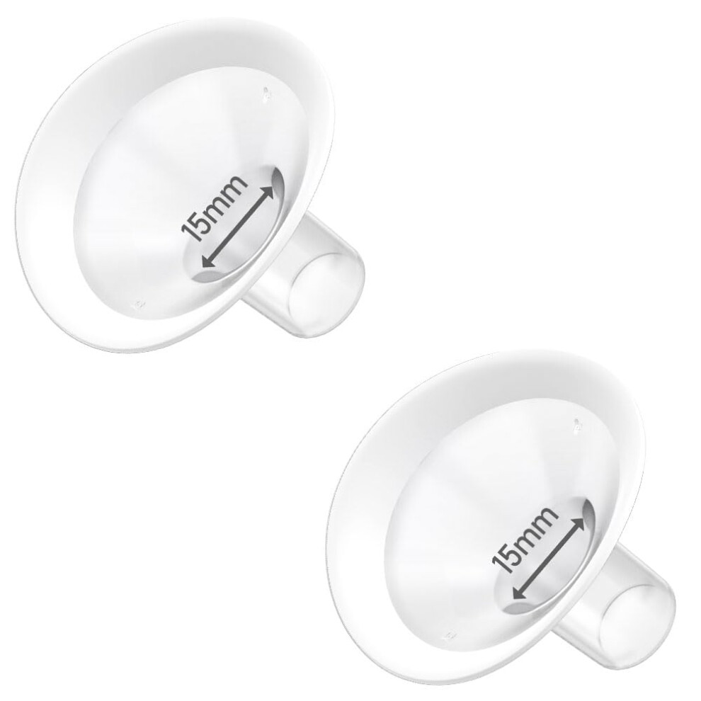 2Pcs 15Mm Soft Rim Flanges With 106 Degree Wider Opening Angle For Medela Breast Pump, Personalfit, Freestyle, Maxflow, Freestyle Flex Swing Maxi Con Gocroween