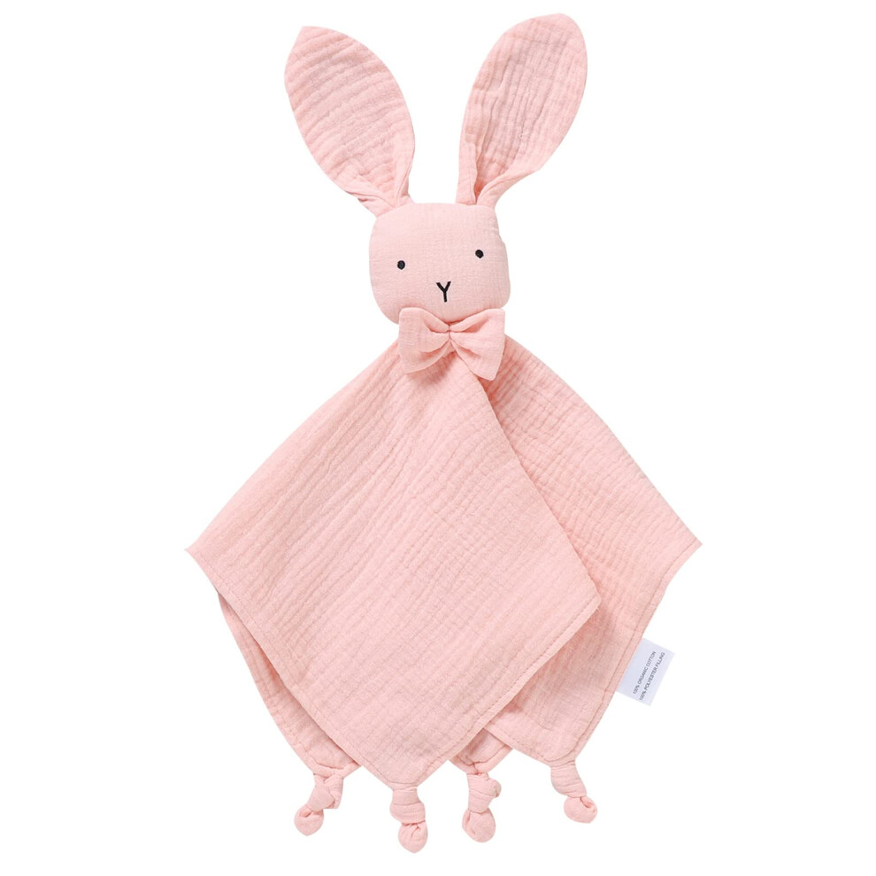 Baby Comforter Organic Cotton Security Blanket Muslin Soft Babe Lovey For Newborn Infant Boy Girls 40X40cm Bunny Pink Lawkul