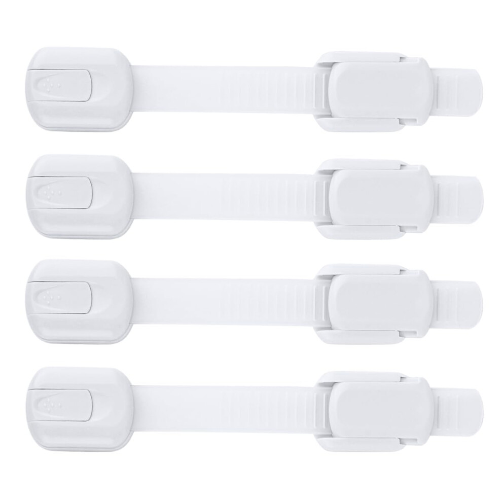 Child Safety Strap Locks For Cupboards, Fridge, Cabinets, Drawers, Dishwasher, Toilet, 3M Adhesive No Drilling (Pack Of 4) Jool Baby Products