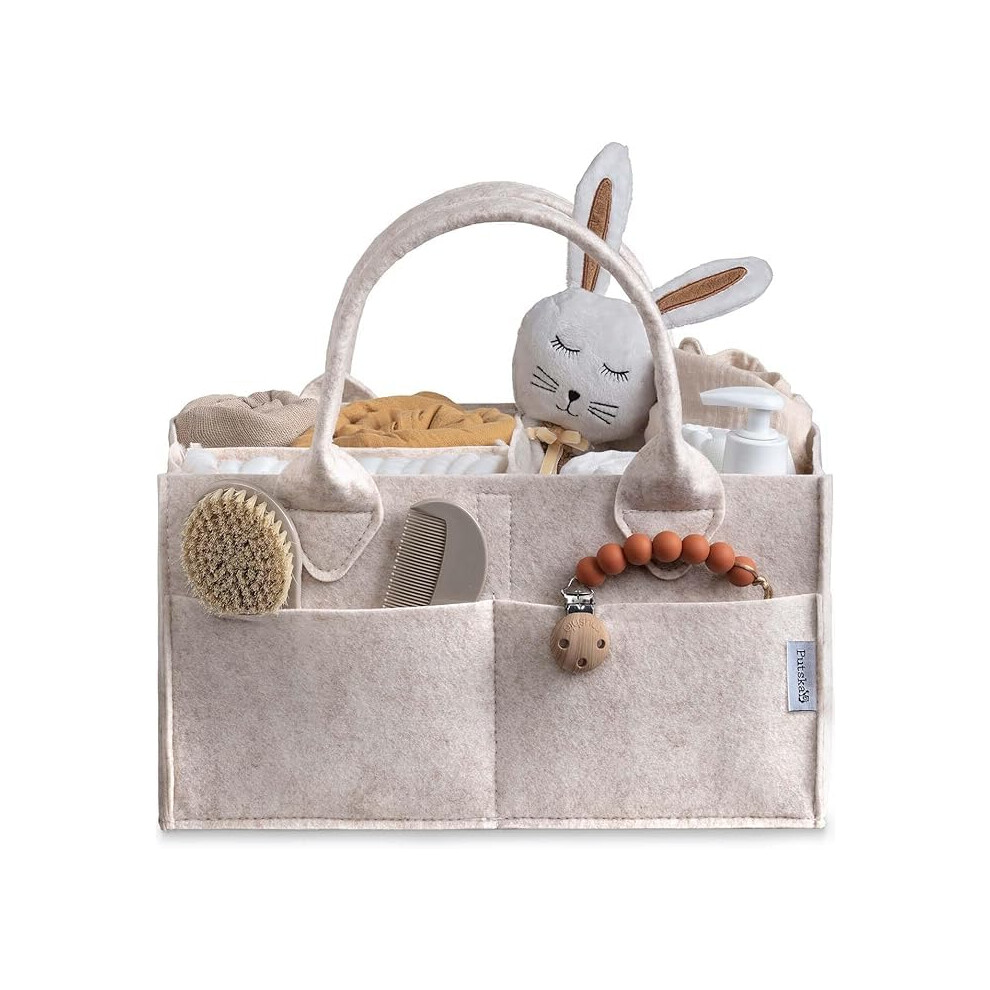 Baby Nappy Caddy Organizer - Nursery Storage Basket For Nappy Station, Baby Basket Shower Gift List And Registry Must-Have, Newborn Essentials Putska