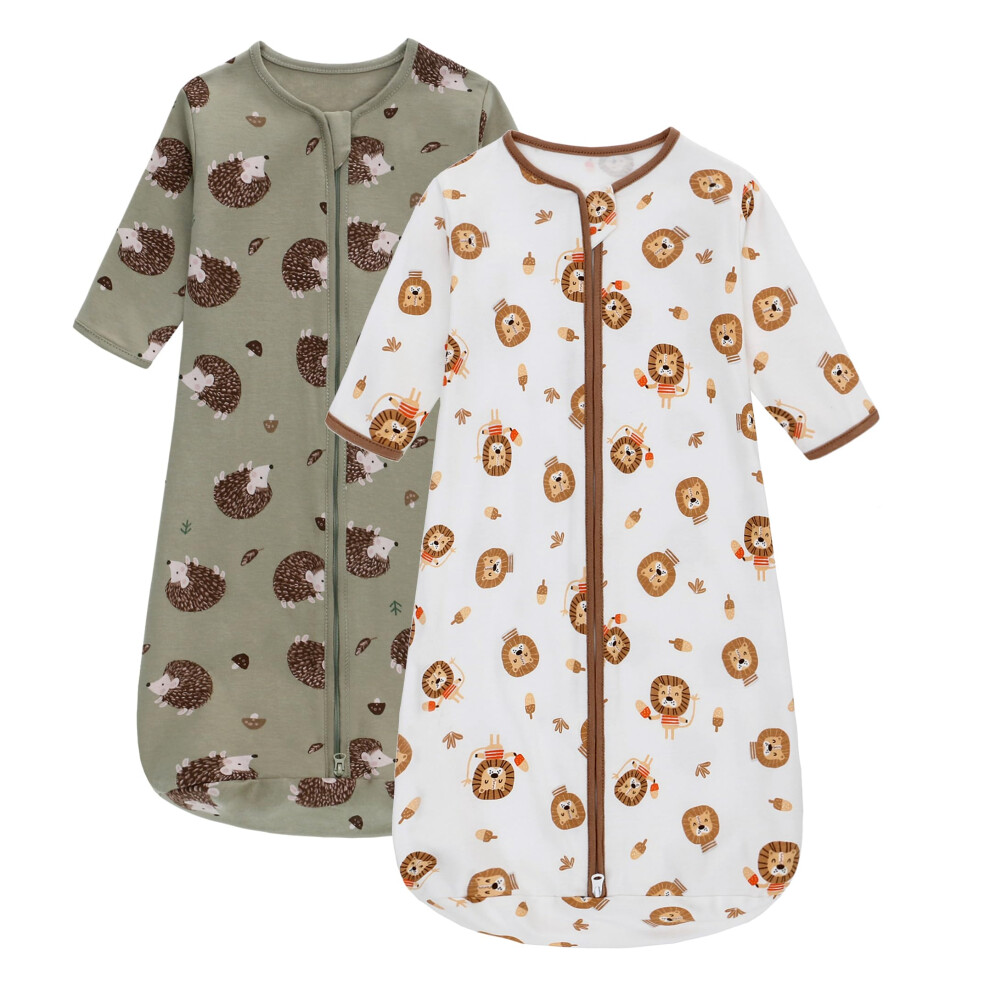 Baby Sleeping Bag 2 Pack 100% Cotton All SeasonLong Sleeves Wearable Blanket Various Sizes 0-6 Months Sleeping Sack for Newborn Boys Girls Infant Tod-image-OPC-PK72SZ6-NEW