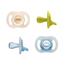 Tommee Tippee Ultra-Light StayPut Day and Night Dummies, 6-18m, 4 Pack, One-Piece Silicone Soother, Soft Skin Feel