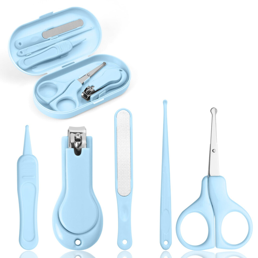 Baby Nail Kit, 5-In-1 Baby Nail Care Set, Baby Nail Care Tool, Baby Manicure Set Includes Nail Clippers, Scissor, Earpick, Nail File And Twee Vicloon
