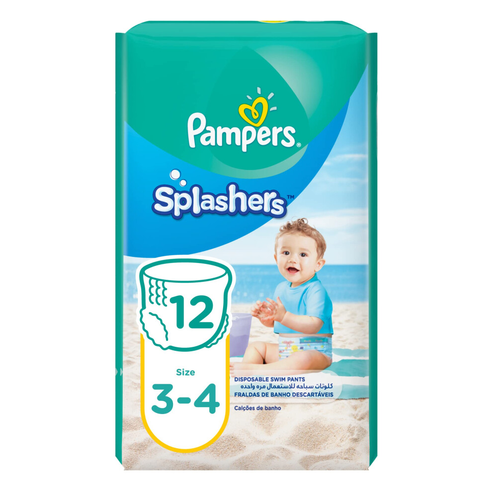 Pampers Splashers Swimming Pants, Size 3-4, 6-12 Kg, Carry Pack, 12 Count