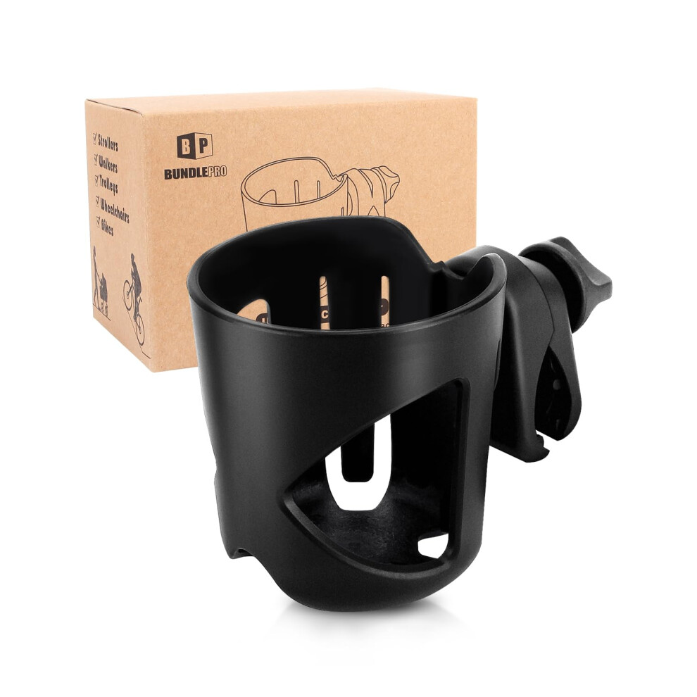 Stroller Cup Holder, Universal Drink Holder For Bikes, Trolleys Or Walkers, Fits Most Cups Bundlepro